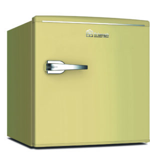 Réfrigérateur cube vintage crème 46L avec poignée