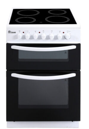 Cuisinière vitro 60x60cm blanc double four