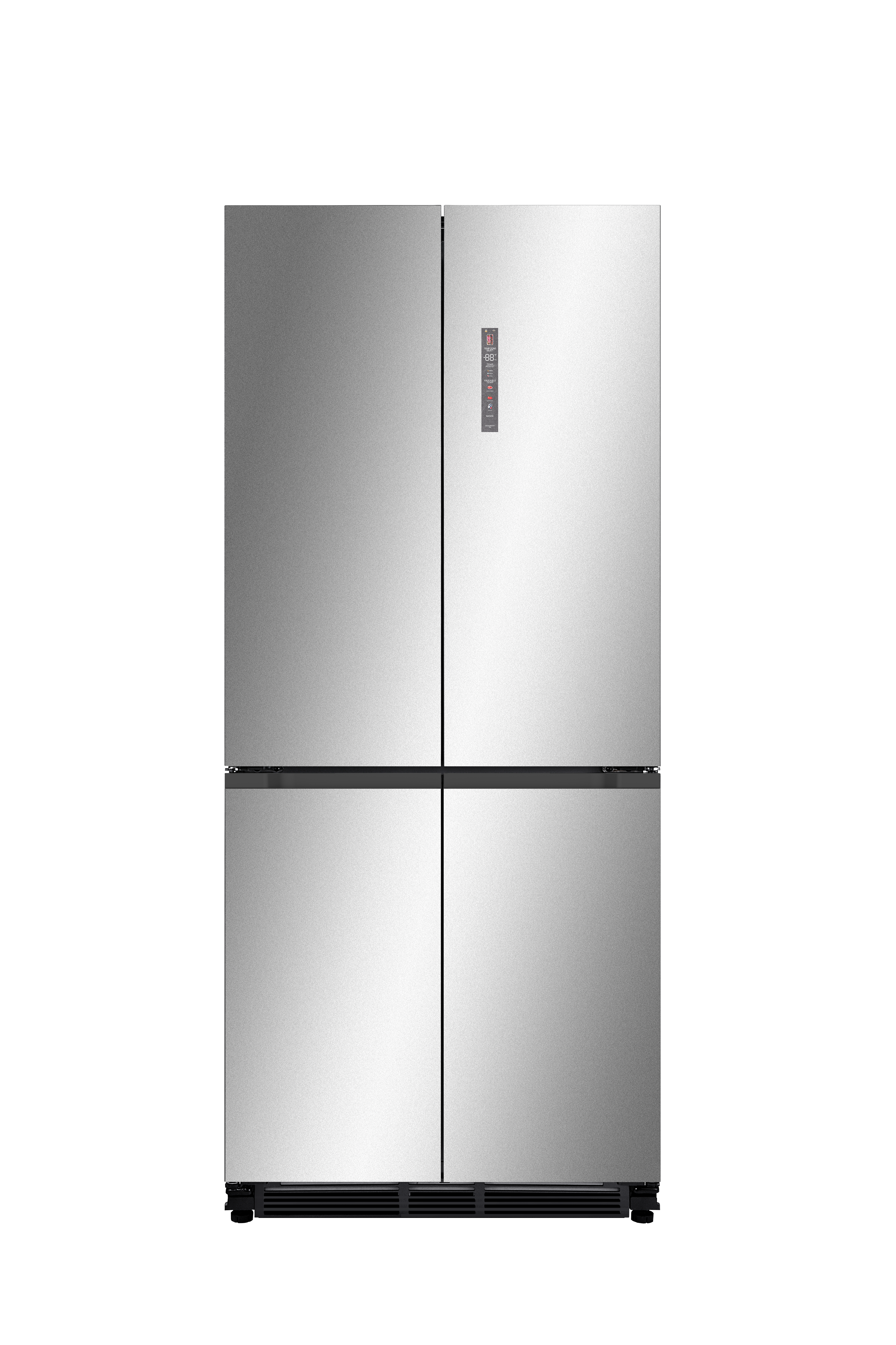 Réfrigérateur congélateur inox multi portes 465L encastrable 60cm