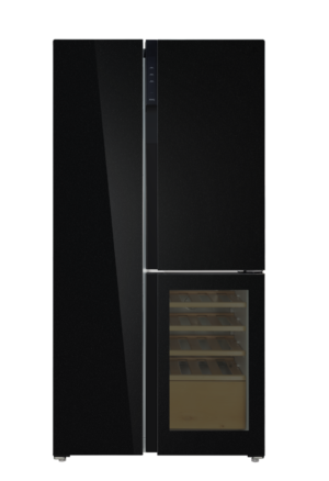 Réfrigérateur congélateur américain 548L 91cm avec cave à vin inox