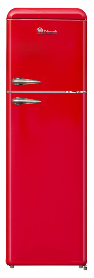 Réfrigérateur congélateur 2 portes 244L rouge vintage 173cm
