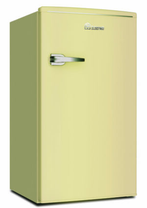 Réfrigerateur sous plan vintage de table 85L, classe E, couleur crème, sans poignée