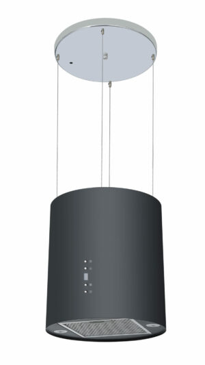 Hotte îlot cylindrique 520m3/h Télécommande noire