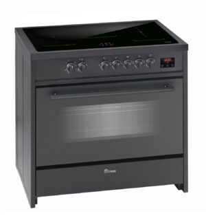 Cuisinière induction 90 cm noire semi professionnelle
