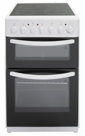 Cuisinière vitro 50x60cm blanc double four