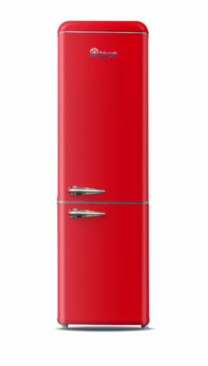 Réfrigérateur combiné 250L rouge vintage 188cm