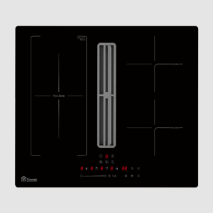Plaque de cuisson induction avec hotte intégrée 60cm 2 zones + 1 zone flex , 7000W