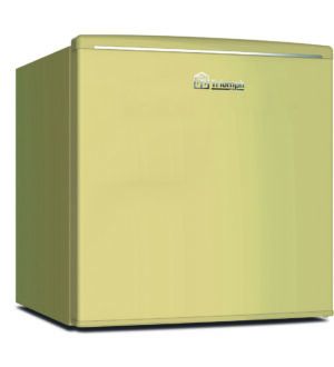 Réfrigérateur cube vintage crème 46L avec poignée intégrée