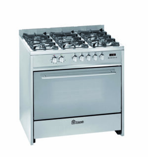 Cuisinière mixte 90x60cm inox four electrique semi professionnelle