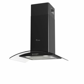 Hotte décorative verre galbé 60cm, 380m3 noire mécanique - TRCGH6550BB