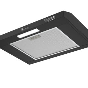 Hotte casquette Slim (profondeur: 44cm) 60cm,noire, 3 vitesses, boutons poussoirs, 200m3/h, classe C - TRCBH6100B