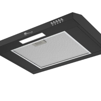 Hotte casquette Slim (profondeur: 44cm) 60cm,noire, 3 vitesses, boutons poussoirs, 200m3/h, classe C - TRCBH6100B