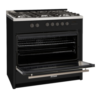 Cuisinière mixte 90x60cm noire four electrique semi professionnelle - TRCMC9065SPB