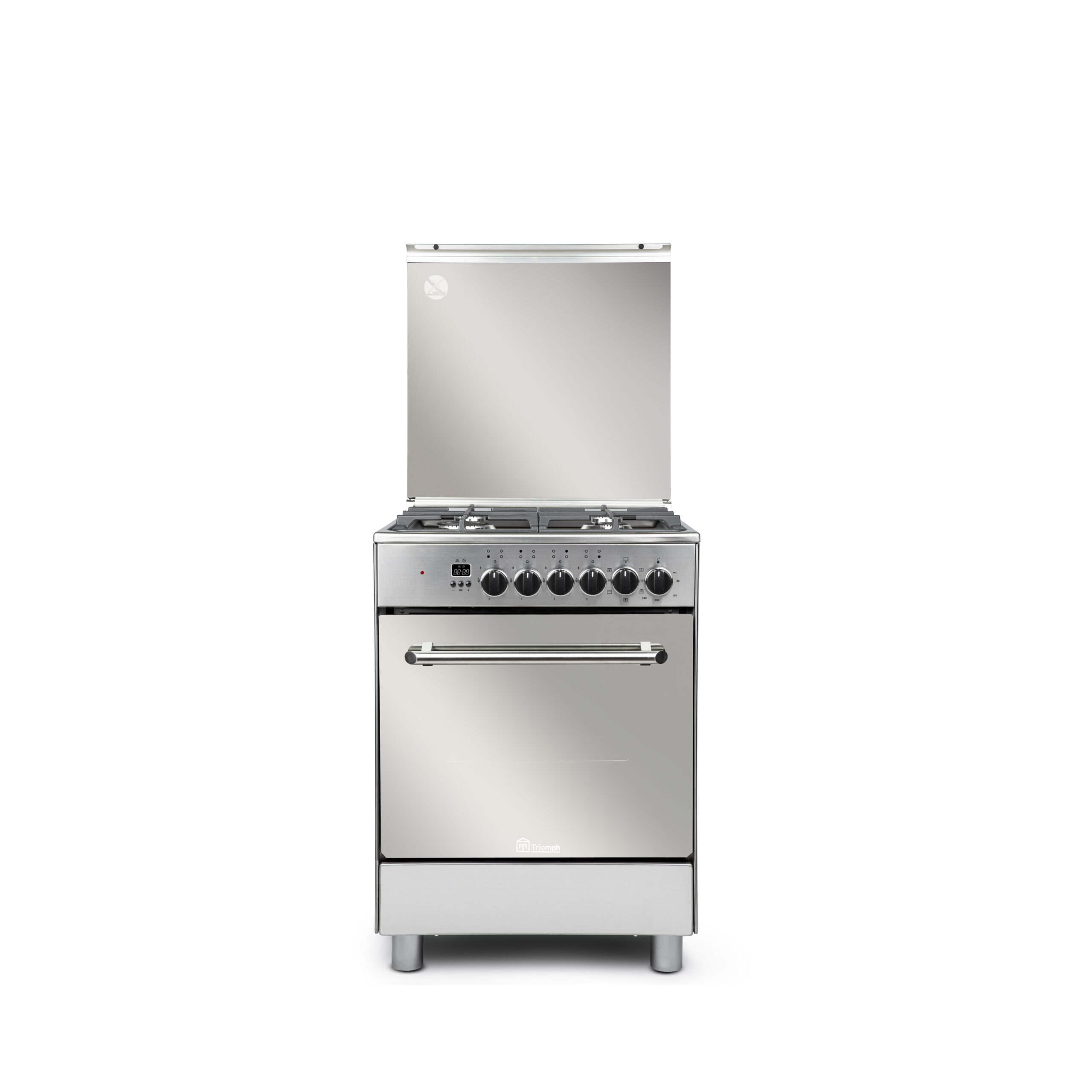 Cuisinière mixte 60x60cm inox 66L - fermeture douce - catalytique - TRCMC6666X